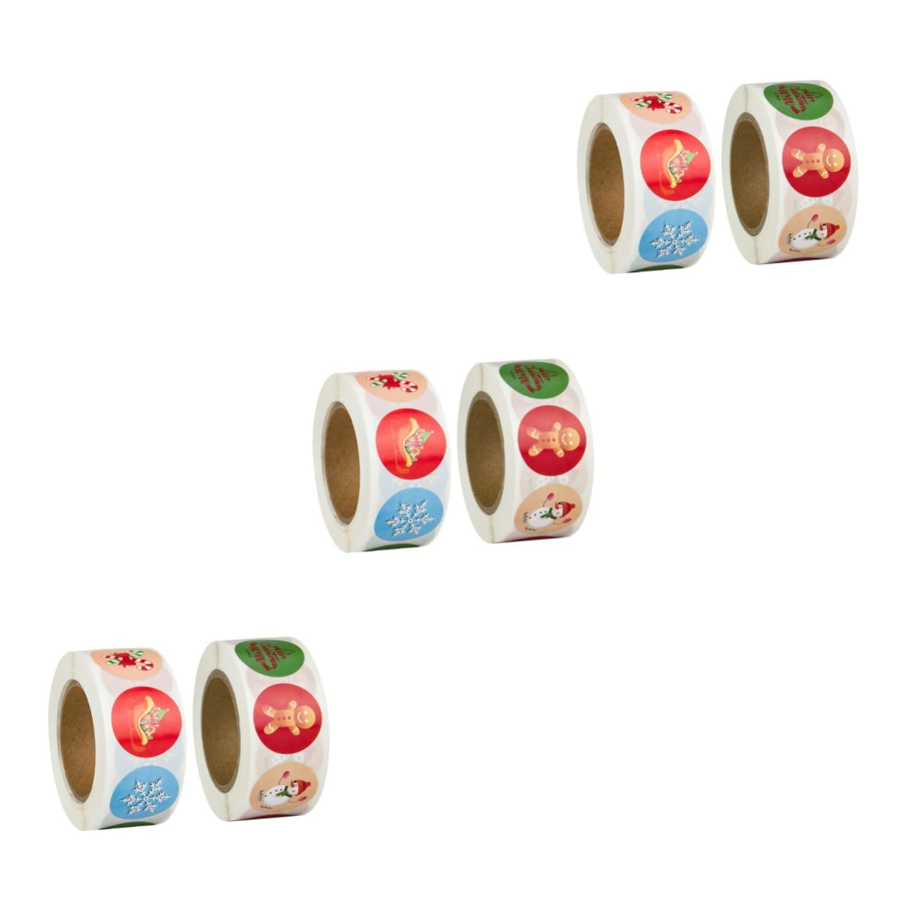 Operitacx 6rollos Etiquetas Adhesivas Decorativas De Navidad Pegatinas Autoadhesivas Para y Manualidades Para Decoración y Sellado De Paquetes