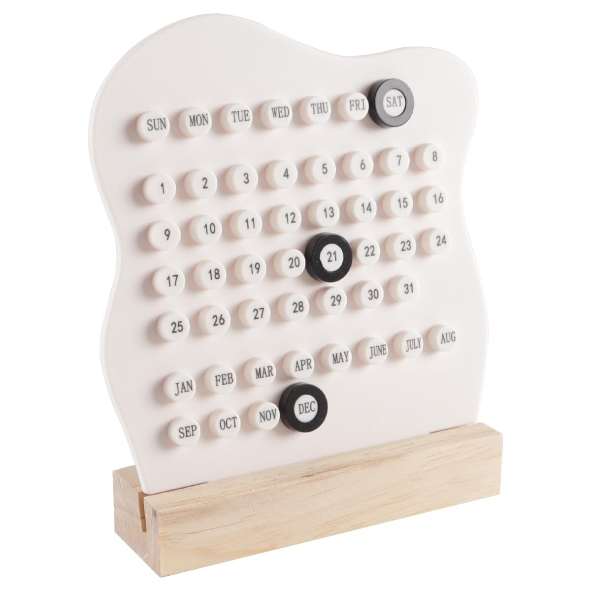 Durlo Wood Perpetual Calendar,Perpetual Calendar Date DIY Ornament Wood Desktop Ring Manual Ferrule Daily Schedule Date Desk Shop Office Home