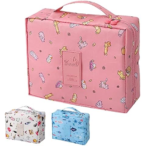 Small Make up Bag Pencil Case Cosmetic Waterproof Makeup Organiser Toiletry Bag with Pouch for Women Girls (Pink) Cover
