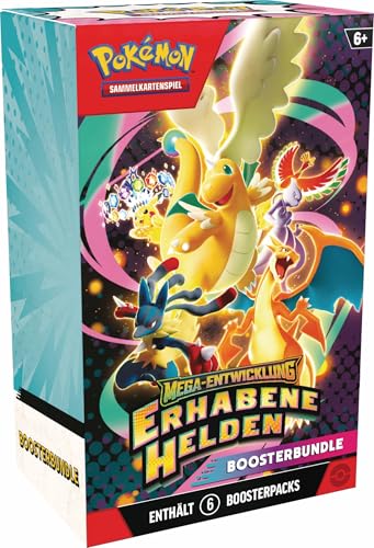 Pokémon - Juego de Cartas coleccionables: Boosterbundle Mega-Evolución – Héroes sublimes (6 Paquetes de Refuerzos)