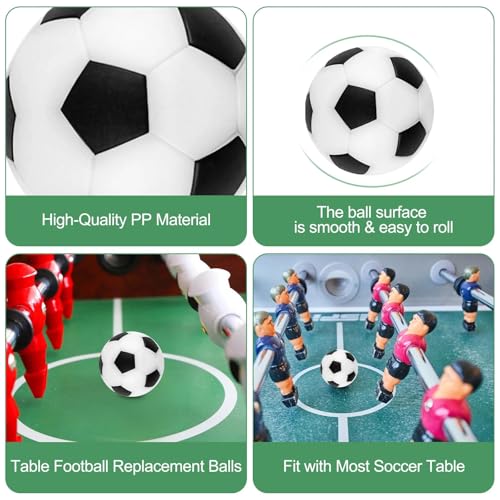 Cigrubo 10 Stück Tischkicker Bälle, Tischfußball Kickerbälle Kinder, Kicker Bälle, Fussball Spielzeug, Tisch Fußball Ball Innen 2-Spieler FußBall Tischspiel für 3+ Kinder Und Erwachsene Schwarz Weiß