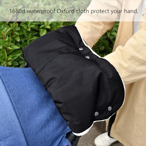 Image of Miliocry Stroller Warmmuffs, Extra Thick Stroller Hand Muff Warm Gloves, Anti-Freeze Windproof Pushchair Mittens, Plush Lined Hand Warmer Muff, Winter Baby Stroller Accessories for Pushchair, Pram