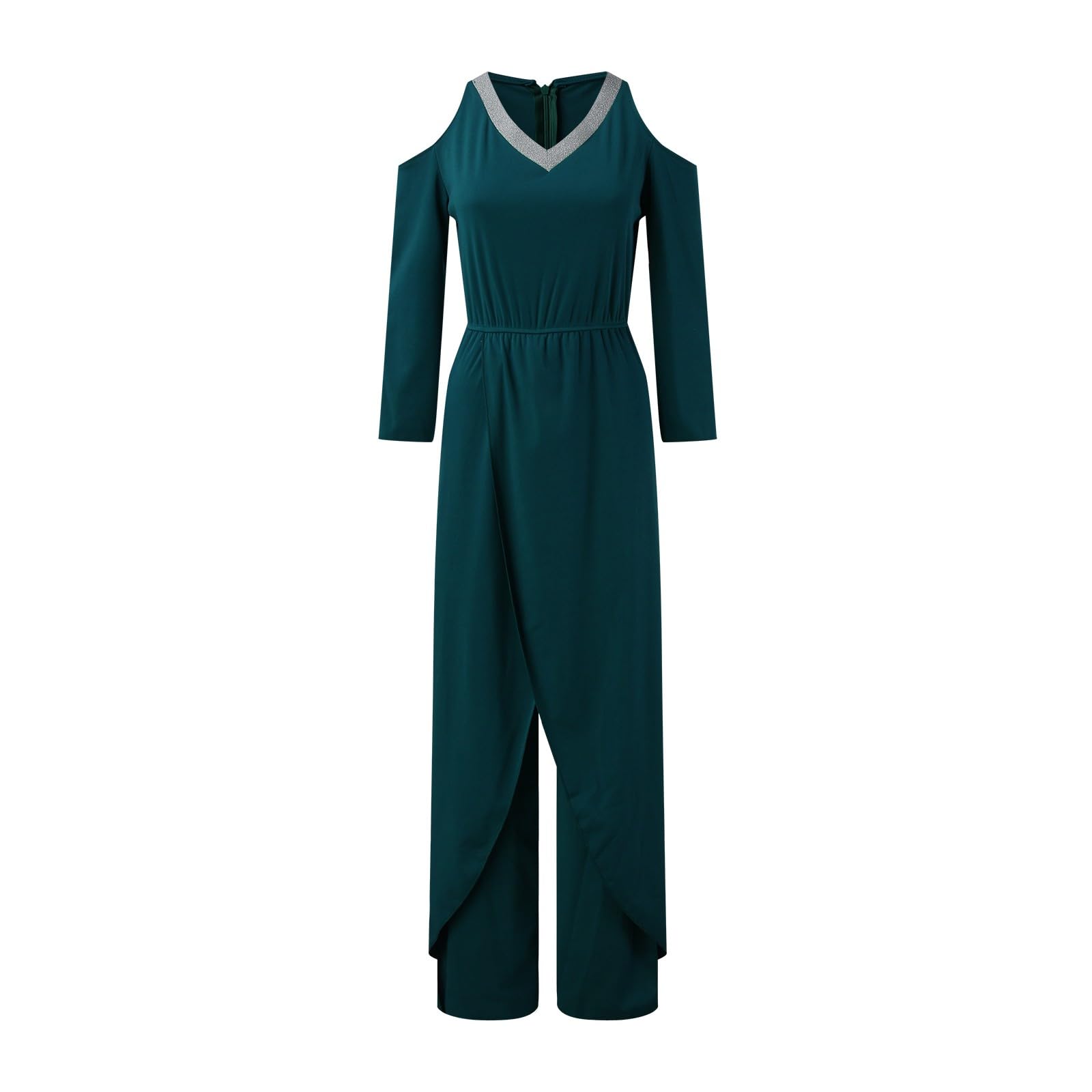 Combinaison Femme Élégante Combinaison D'été Pour Femme, Combinaisons Casual Avec Taille Haute Longue Jambe Large Romper Femmes Léger Respirant Loose Pour Bureau Soirée Mariage Travail