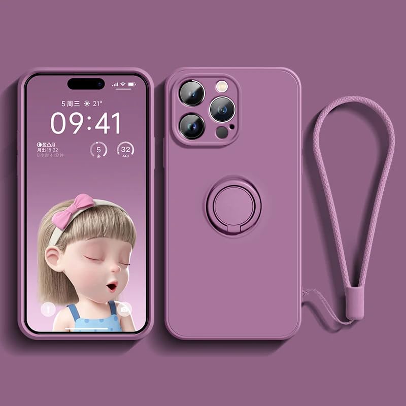 Coque silicone souple iPhone 13 Pro Max avec anneau magnétique
