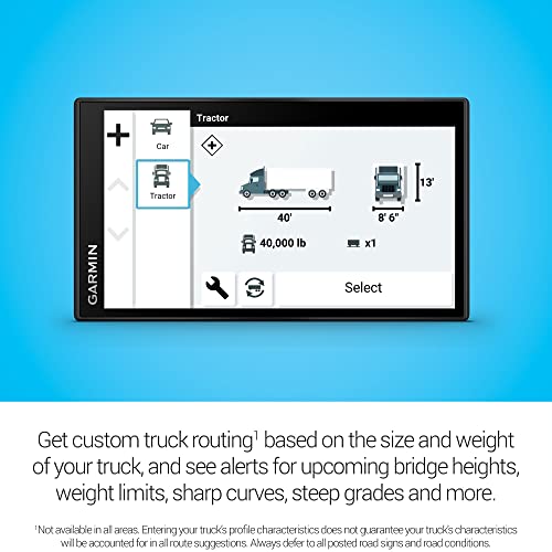 Garmin 010-02738-00 Dēzl™ Otr610, Large, Easy-To-Read 6 Inch Gps Truck Navigator, Custom Truck Routing, High-Resolution Birdseye Satellite Imagery, Directory Of Truck & Trailer Services thumb #3