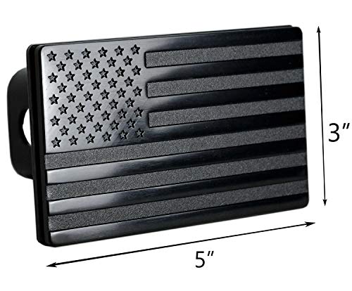 Mull Usa Flag Metal Trailer Hitch Cover With Anti-Rattle Locking Pin (Fits 2" Receivers, Black) #TOP3