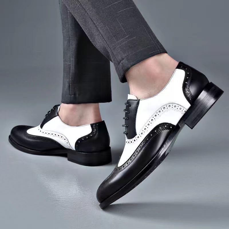 Herren Anzugschuhe Schnürhalbschuhe Klassischer Business Derby Oxford Hochzeit Schuhe Schnürschuh Klassischer Brogue-Stil Lederschuhe
