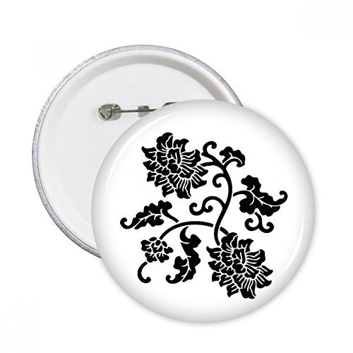 Pins usine ronde fleurs noir XXL pour masquer un accroc et réparer un vêtement facilement