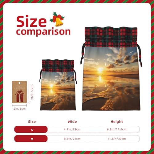 WXYBMDP Beautiful Sunrise Print Christmas Gifts Bag,Drawstring Bags,Reusable Candy Bags,for Wedding Party Christma4