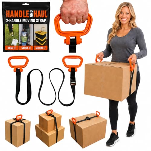 MULTUS Handle and Haul Moving Strap Heavy Duty - 1 Person Lifting Carry Strap with 2 Handles for Boxes, Furniture, Mattresses, Hunting, Camping & Outdoor Hauling