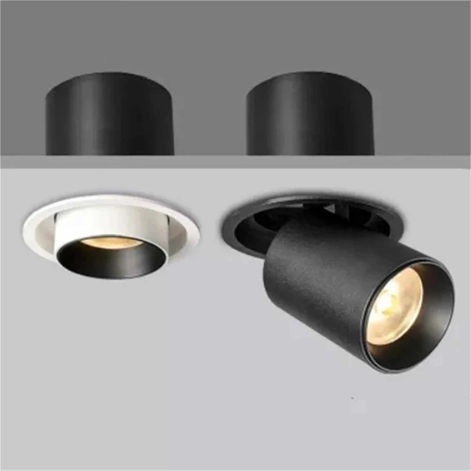 Lampara Focos Techo Giratorio,Luz de Pista LED Foco LED empotrable giratorio de aluminio, 9 W, 12 , 15 , 18 , 20 y 24 , con chip COB, for techo, CA 85-265 V(A,4000K NEUTRAL LIGHT_24W NOT DIMMABLE)