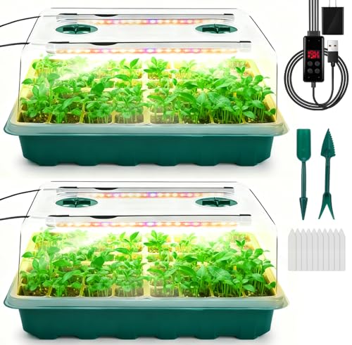 Ryscam Seed Starter Tray with Grow Light, 96-Cell...