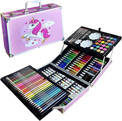 Image of Deluxe Drawing and Painting Art Set Crayon Color Set for Kids | Case Art & Craft Supplies | Great return Gift (Modern, 145)