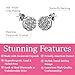 Cate & Chloe Remy 18k White Gold Pave Stud Earrings with Round Cut Simulated Diamond Crystals, Elegant Wedding Jewelry for Women, Gift for Her