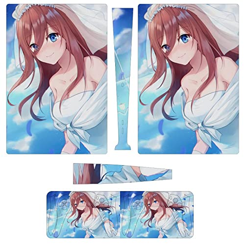 PS5 スキンシール デジタル 中野三玖 五等分の花嫁 プレイステーション5 スキンシール 全面保護 側面/両面対応 保護ステッカー PS5 対応 耐久性抜群 本体 コントローラー 保護シール 簡単取付 薄型 傷隠せ 摩擦保護 抗衝撃 汚れ/ホコリ防止 指