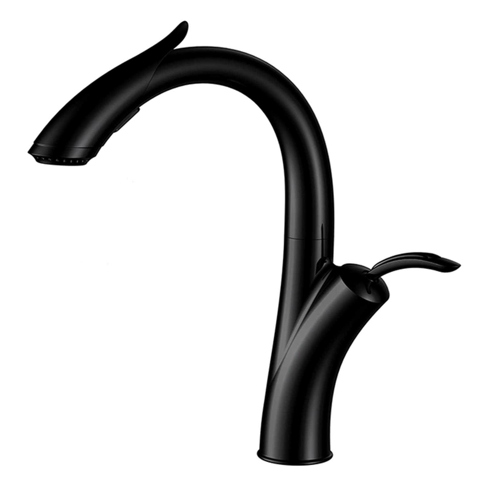 Zqfhsx Nero Kitchen Faucet Pull Out Brass Sink Tap With Dual Function Sprayer, 360° Swivel High Arc Single Handle Cold And Hot Water Mixer Tap,Black(Gun Gray)