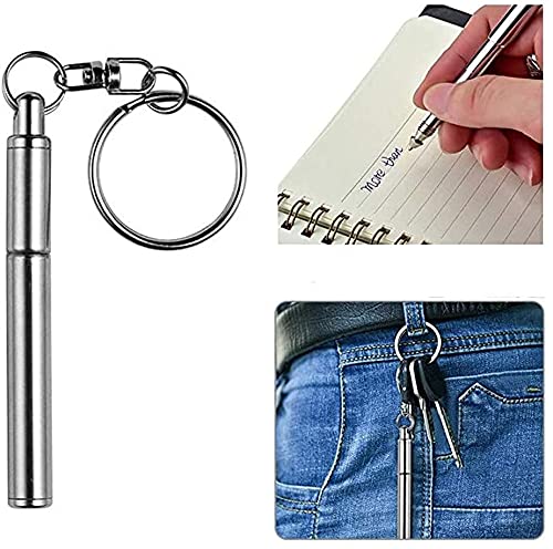 Key Holder Type Ballpoint Pen Folding Stainless Steel Fountain Pen Preparation Mini Pen Cute Stretchable Retractable Ballpoint Pen — view 3