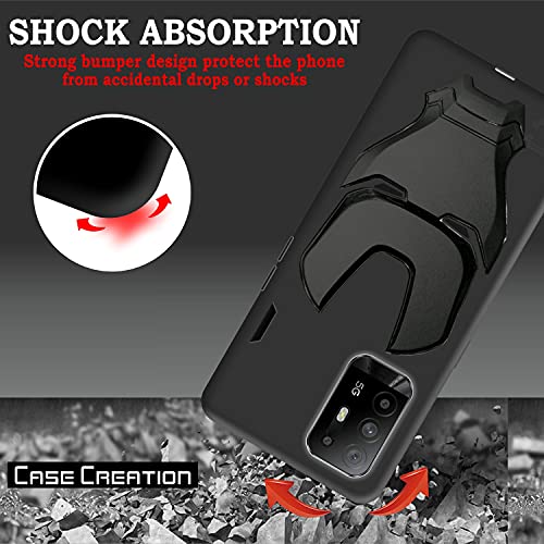 Image of COVERLY Official 3D Touch Feel Trending Real Hero Avengers Logo Mask Soft Rugged Grip TPU Silicone Iron Man Super Power Cartoon Movie Silicone Matte Strong Back Cover for for Oppo F19 Pro Plus -Black