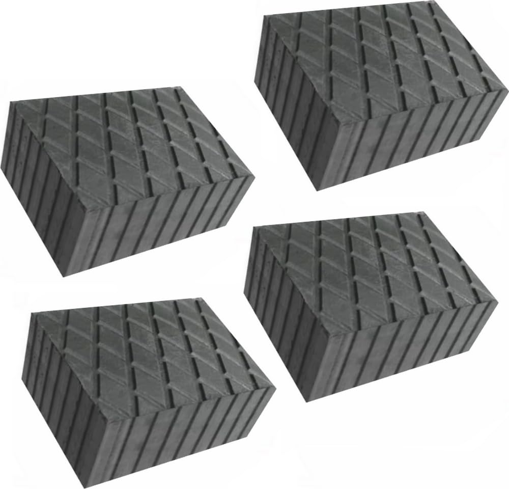 Lot de 4 tampons en caoutchouc pour pont élévateur, 160x120x80mm, blocs en caoutchouc à haute capacité, renforcés avec du tissu