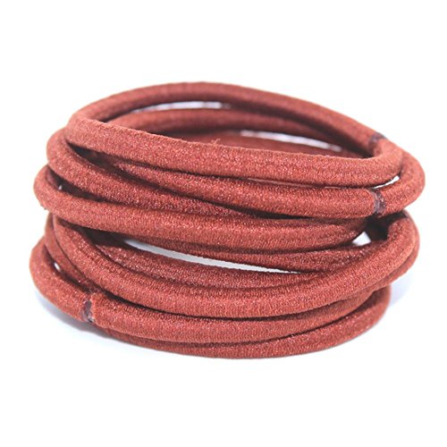 La Tartelette 4 mm Elastic Bands Hair Ties Children Rubber hair headbands - 20 Pcs (Indian Red)