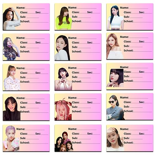 School Notebook Labels Blackpink (Count 30) School Notebook Name