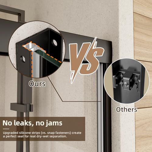 Image of Royal Guard Double Sliding Shower Door,50-54 inch W x 70 inch H,Matte Black