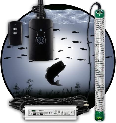Green Blob Outdoors (White Color) Jumbo 30000 Lumens 600 LED Underwater Fishing Light 110 Volt AC 3 Prong Plug Includes Timer w Photocel 30ft Power Cord (White)