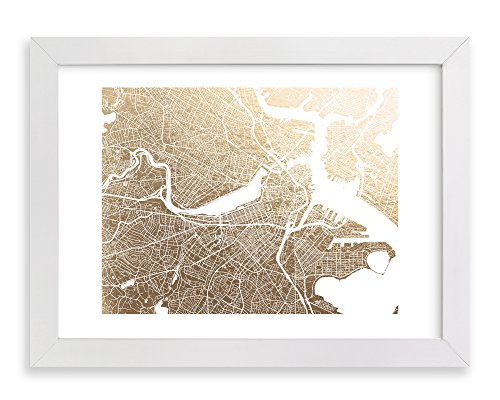 Preisvergleich Produktbild Geprägt Boston gerahmt foil-pressed Kunstdruck