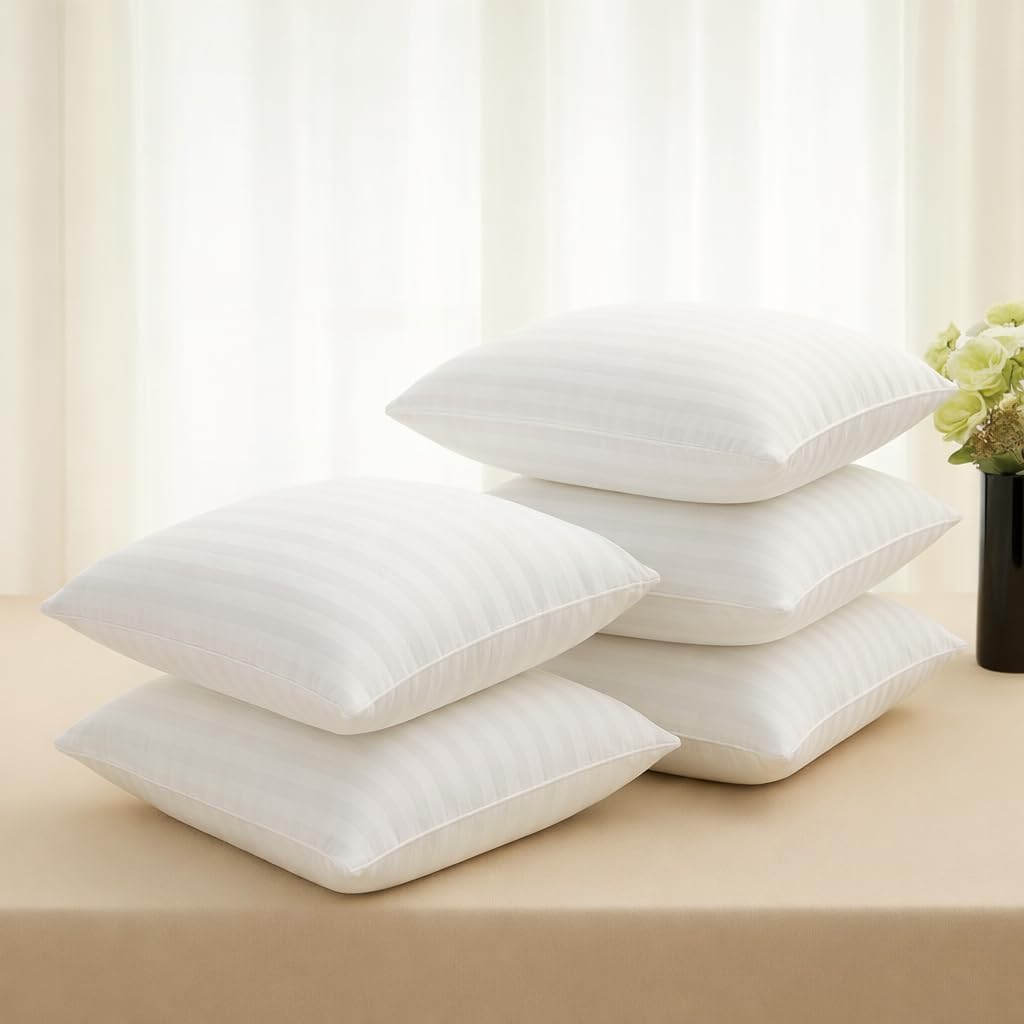 Wakewell Cushions Premium Fibre Sofa Cushion Set of 5 | Cushion 16 inch x 16 inch | Cushion Filler Square Pillow (Pack of 5 Cushions, 16X16 Inches)