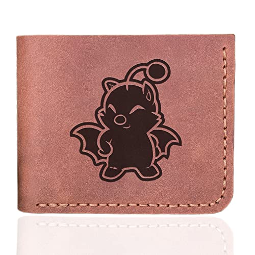 FF Moogle Kupo Leather Wallet Mens, Gamer Wallet, Gamer Gifts, Personalized Mens Wallet, Christmas Gift for Him, Custom Leather Wallet Handmade, Husband Gift, Boyfriend Gift, Geek Gift k550