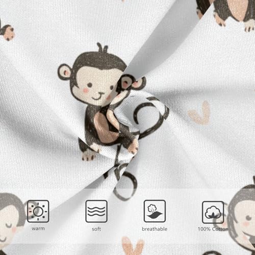 Wusikd Cute Monkeys Boys' Underwear Cotton White Boys Briefs Soft Toddler Underwear 2T3