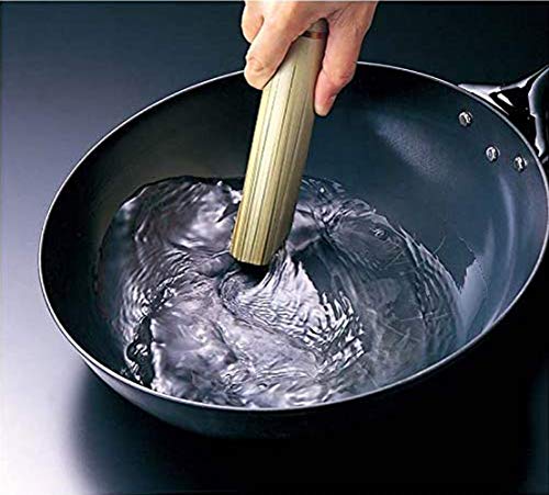 Tikusan Bamboo Wok Brush with Copper Coil for Pan, Pot, Palate Skillet Cleaning (7.1”) - Thumbnail 6