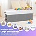 Extra Large Toy Storage Box with Lid, Collapsible Sturdy Toys Chest Storage Organizer Bin Basket with Divider for Kids, Boys, Girls, Closet, Playroom, Bedroom, Nursery, 40