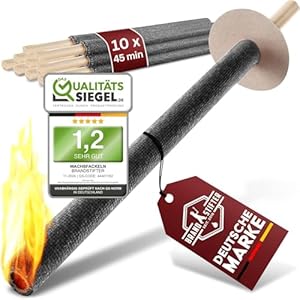 Brandstifter Wachsfackeln 10er Set, 45 Minuten Brenndauer