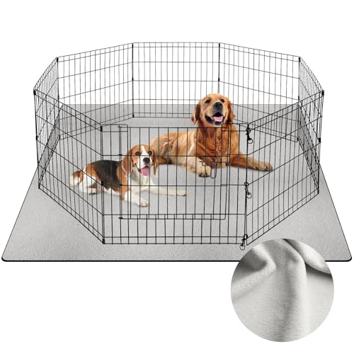 Image of Washable Pee Pad for Dogs 48 inch*66 inch Light Grey Thick Reusable Puppy Mat Strong Absorbing Leak-Proof Chew-Proof Non-Slip Dog Whelping Playpen Pad