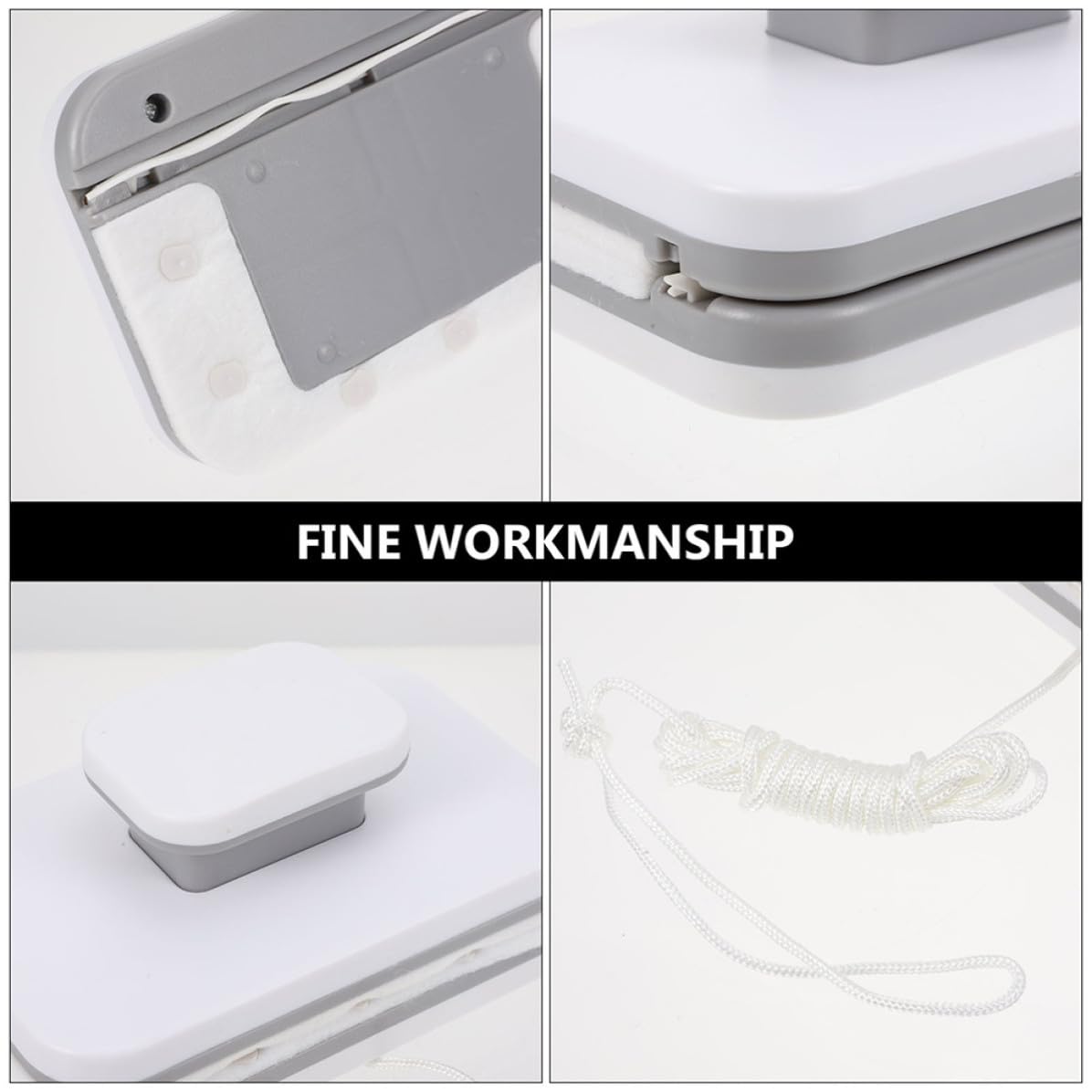 Limpiacristales Magnético Doble Cara para Ventanas de Difícil Acceso, Herramienta Limpiadora de Ventanas Fácil de Usar Diseño Desmontable y Material Abs y Silicona