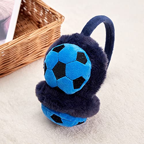 Kids Cute Football Earmuffs Soccer Ear Warmer Winter Warm Ear Covers Foldable Headband Plush Earmuffs for Toddler Boys Girls2