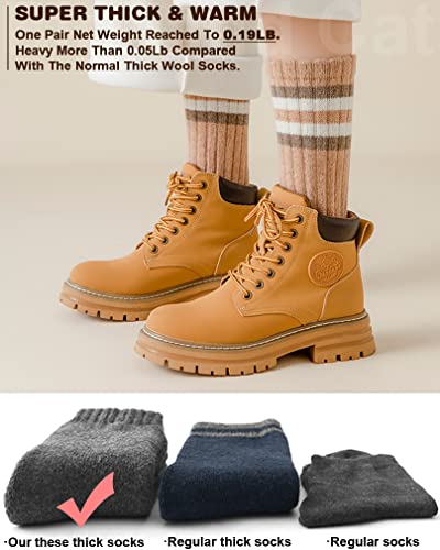 IIG 3-5 Pairs Womens Super Thick Warm Winter Crew Socks Cute Fashion Knit Cozy Socks Gifts for Women3