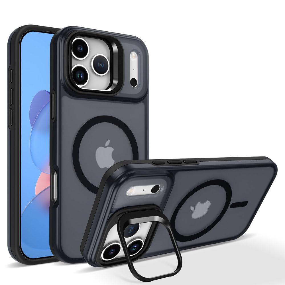 Matowe, przezroczyste, magnetyczne etui odporne na wstrząsy do iPhone'a 17 16 15 14 13 12 Pro Max 17 Air 16 15 14 Plus z funkcją ładowania bezprzewodowego, czarne, do iPhone'a 14 Pro