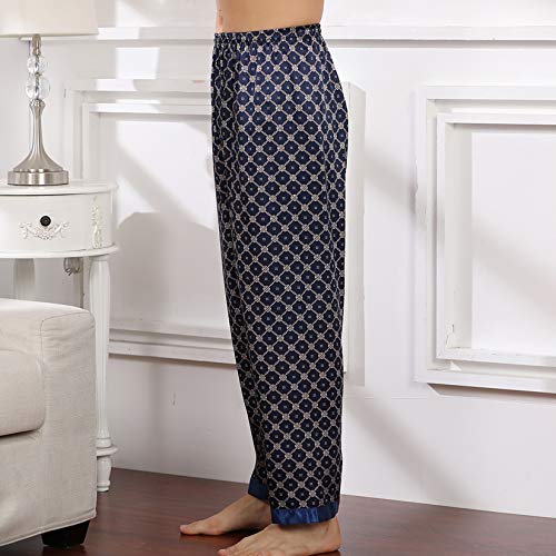 Lu's Chic Men's Cotton Pajama Pants Soft Knit Loungewear Jersey Sleep Bottom with Pockets Long4