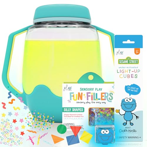 Glo Pals Play Pack Bundle Jar Light Up Cubes & Fillers Cookie Monster