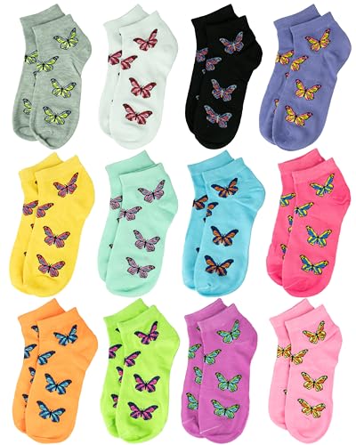 Image of Gelante 12-Pair Women's Ankle Socks, Colorful Comfortable Lightweight Breathable Athletic