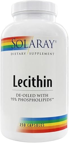 Solaray Lecitina, sin aceite, 1,000 mg, 250 cápsulas (500 mg por cápsula)