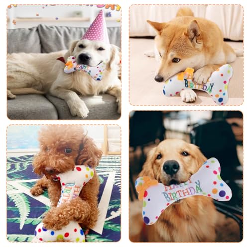 Hundespielzeug Geburtstag Hund, Dauerhaft Hunde Geburtstags Plüschtier, Dog Birthday Toys Weich und bequem, Hund Geburtstagstorte Spielzeug, Haustier Knorpelspielzeug Geburtstagsgeschenke für Hunde