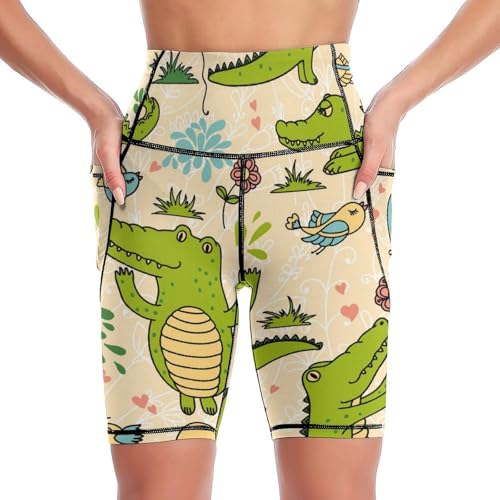 Legging court femmes Joli Crocodile taille haute en taille S