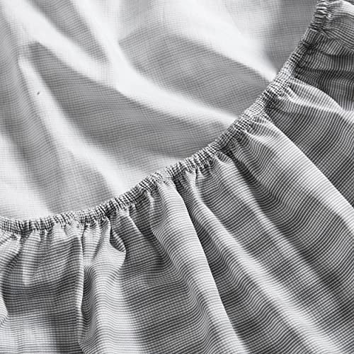 Nautica - Queen Sheets, Cotton Percale Preppy Bedding Set, Crisp & Cool, Lightweight & Breathable (Michael Plaid Grey, Queen) - Image 4