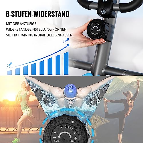 Crosstrainer Ellipsentrainer für Zuhause Ellipsen Ergometer Elliptisch Heimtrainer mit Schwungmasse,8 Widerstandsstufen – Bild 5