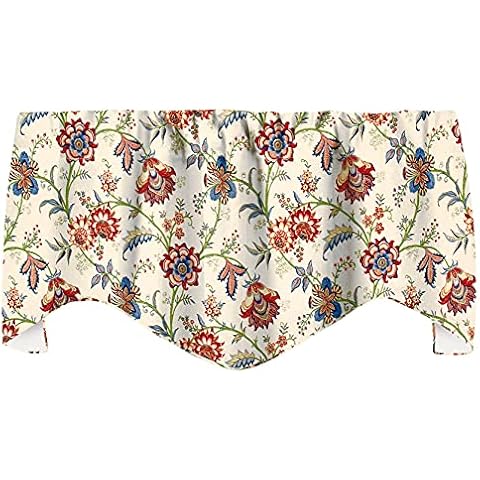 Decorative Things Window Treatments Valance Curtains Kitchen Window Valances or Living Room Red Blue Curtains Floral Curtains Cover