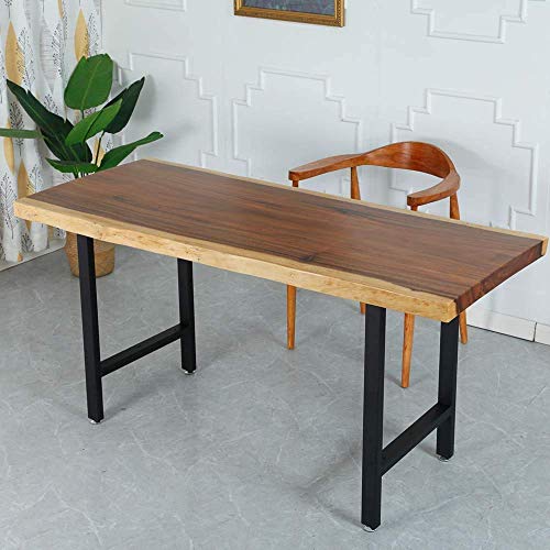 Image of JGS Sheesham Wood and Iron Study Table for Living Room (Walnut & Black Finish)