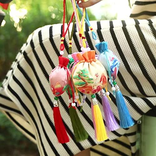 10 Bolsitas de Tela de Seda Brocada Chinas con Cordón miniatura 7